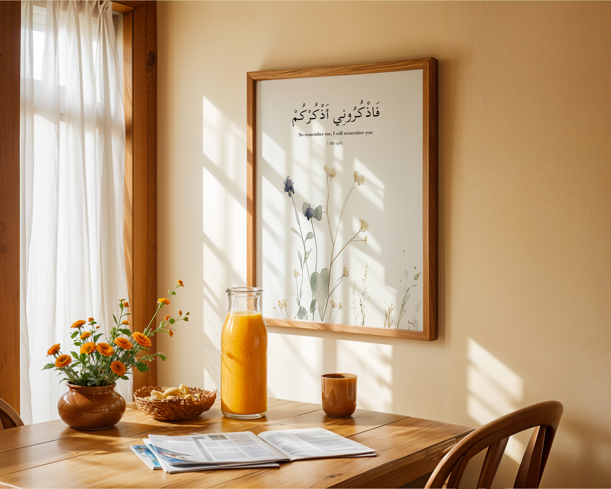 Quran Quote "So remember me, I will remember you" Islamic Wall Art, Quran Verse Prints, Islamic Home Decor, Islamic Quotes Poster Prints Arabic Muslim Gifts