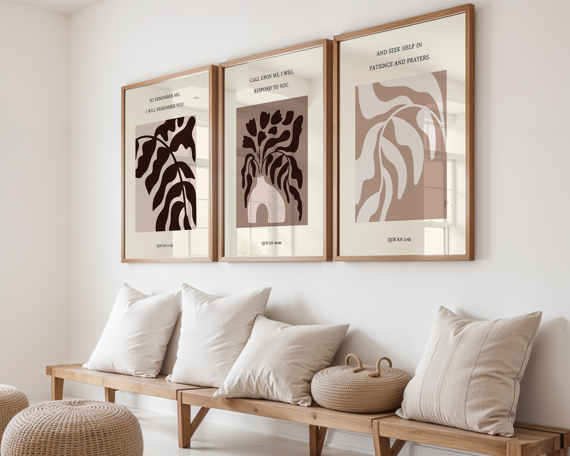 Islamic Wall Art 3x Islamic quotes from the Qur'an