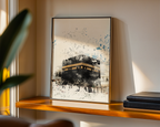 Kaaba Mecca Islamic Wall Art Watercolour Print - Muslim Home Decor