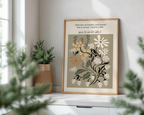 "Allah does not burden a soul beyond that in can bear"  Quote from the Qur'an Floral Watercolor Islamic wall art poster