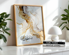 SubhanAllah Gold Marble Arabic Calligraphy Modern Islamic Wall Art Print