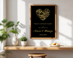Black & Gold Personalised Name Print, Islamic Wedding Gift, Nikah Gifts for Muslims, Couple Anniversary, Gift for Her Him, Engagement, Gift For Newlyweds