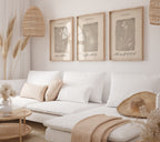 Islamic Wall Art 3x Start with Bismillah, End with Alhamdulilah Beige