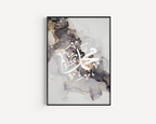 Muhammad Grey & Gold Islamic Wall Art, Arabic Islamic Calligraphy wall art poster