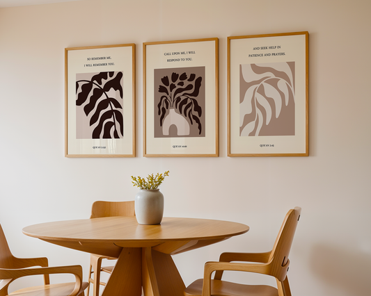 Set of 3 -  Islamic quotes from the Qur'an Abstract Art