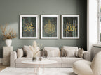 Islamic Wall Art 3x Green & Gold Allah, Ayatul Kursi, Muhammad Calligraphy