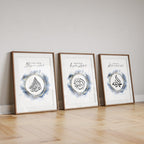 Islamic Wall Art 3x Start With Bismillah | Hope with InshaAllah | End with Alhamdulillah