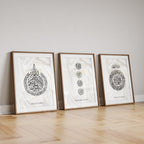 Islamic Wall Art 3x Ayatul Kursi, 4 Quls, Surah Al Fathia Abstract Art