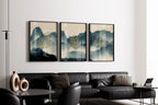 Islamic Wall Art 3x Dhikr Calligraphy Abstract Watercolour Painting