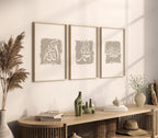Islamic Wall Art 3x SubhanAllah, Alhamdulillah, AllahuAkabr in Beige Calligraphy