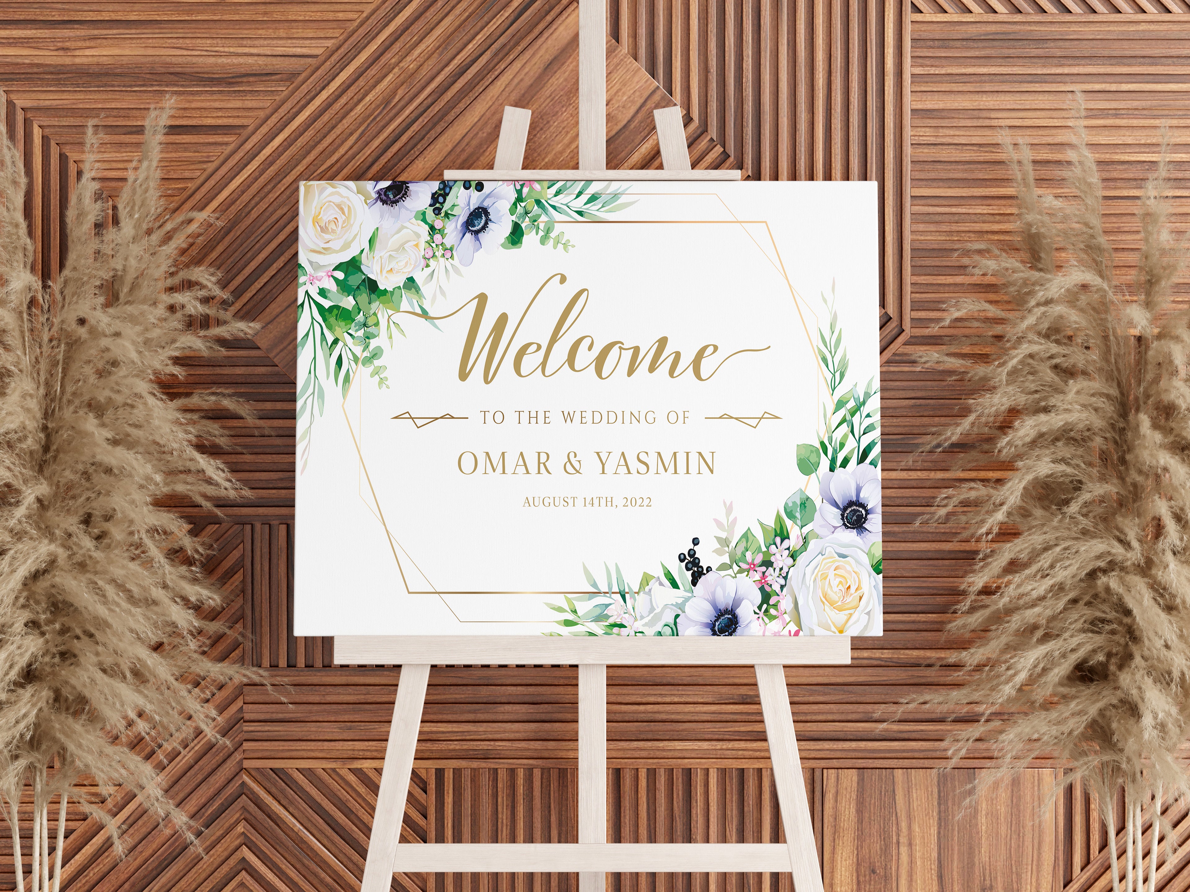 Welcome to the Wedding of - Personalised Foam Board Sign - Custom Wedding Decor, Elegant Wedding Entrance Sign