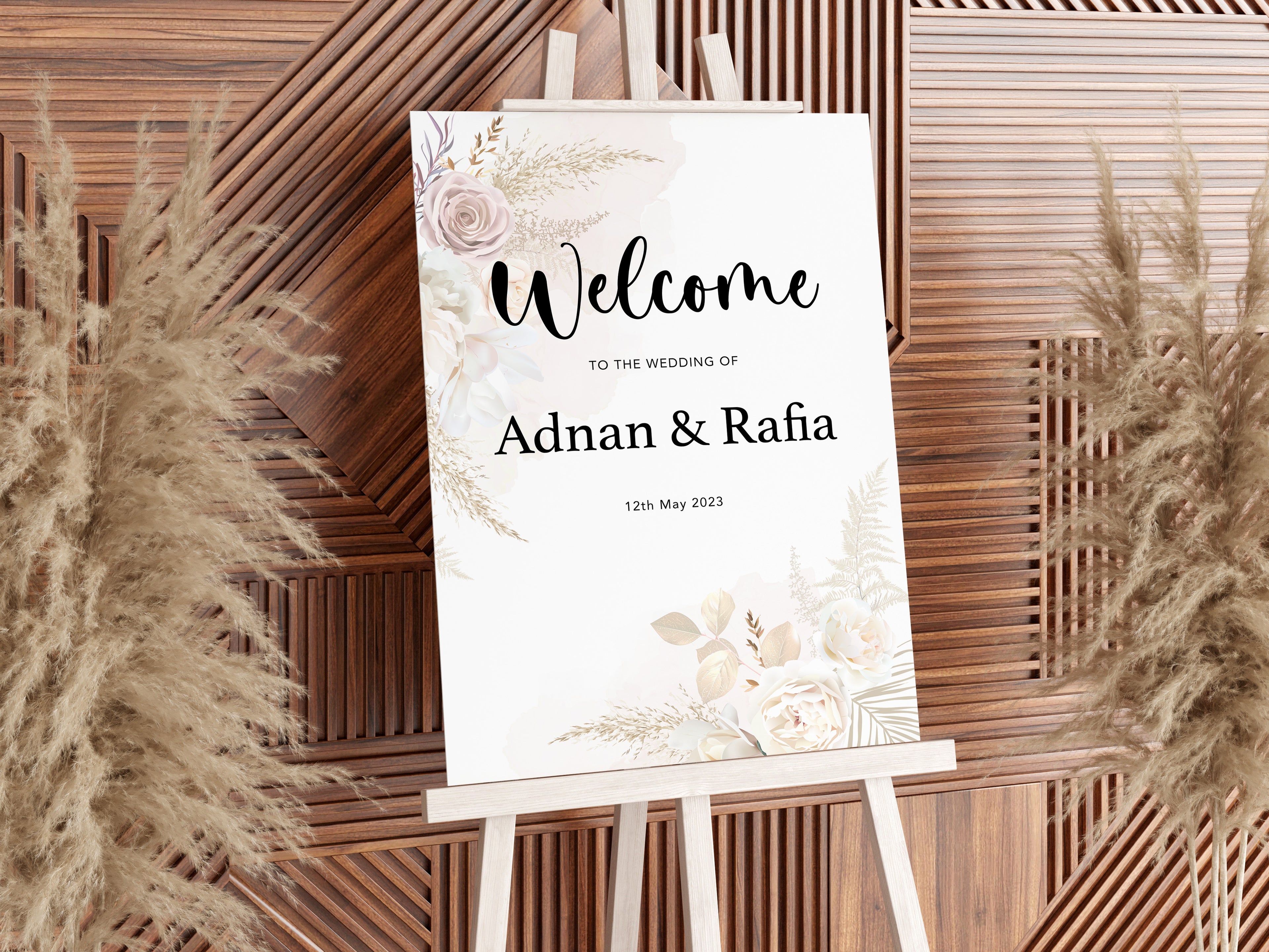 Modern Minimalist Welcome Wedding Sign: Personalized Foamboard (A1, A2, A3)