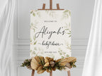 Sage Green Botanical Eucalyptus Baby Shower Welcome Sign | Custom Greenery Sign | Baby Shower Decor