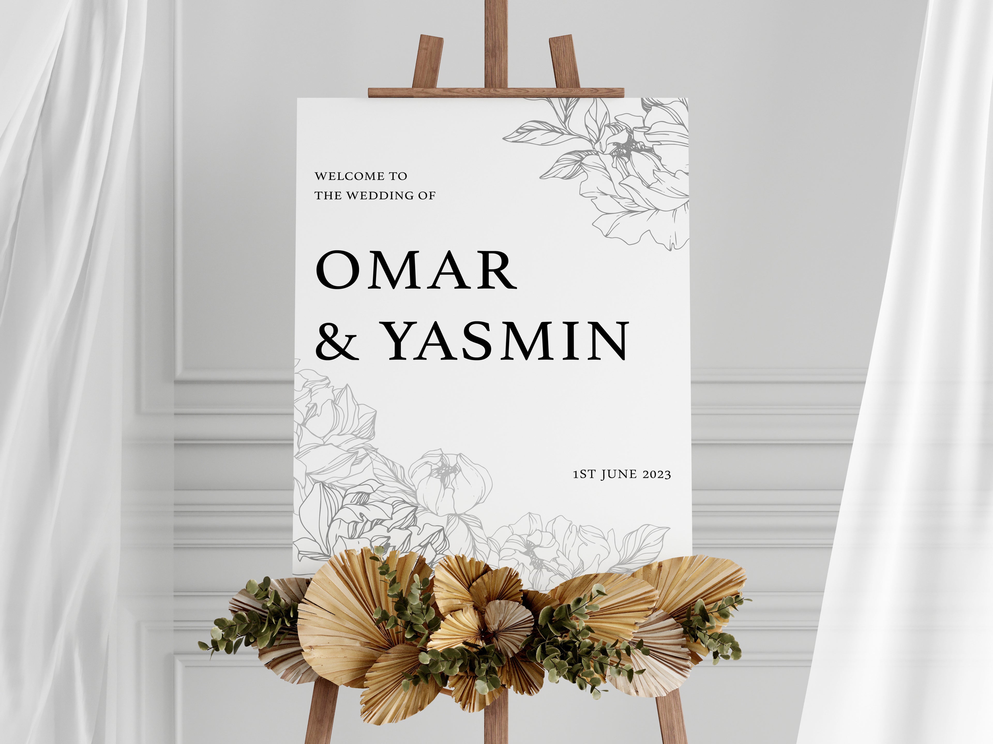 Minimalist Wedding Welcome Sign, Modern Wedding, A1,A2,A3, Foam Board, Poster