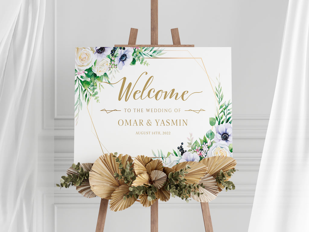 Welcome to the Wedding of - Personalised Foam Board Sign - Custom Wedding Decor, Elegant Wedding Entrance Sign