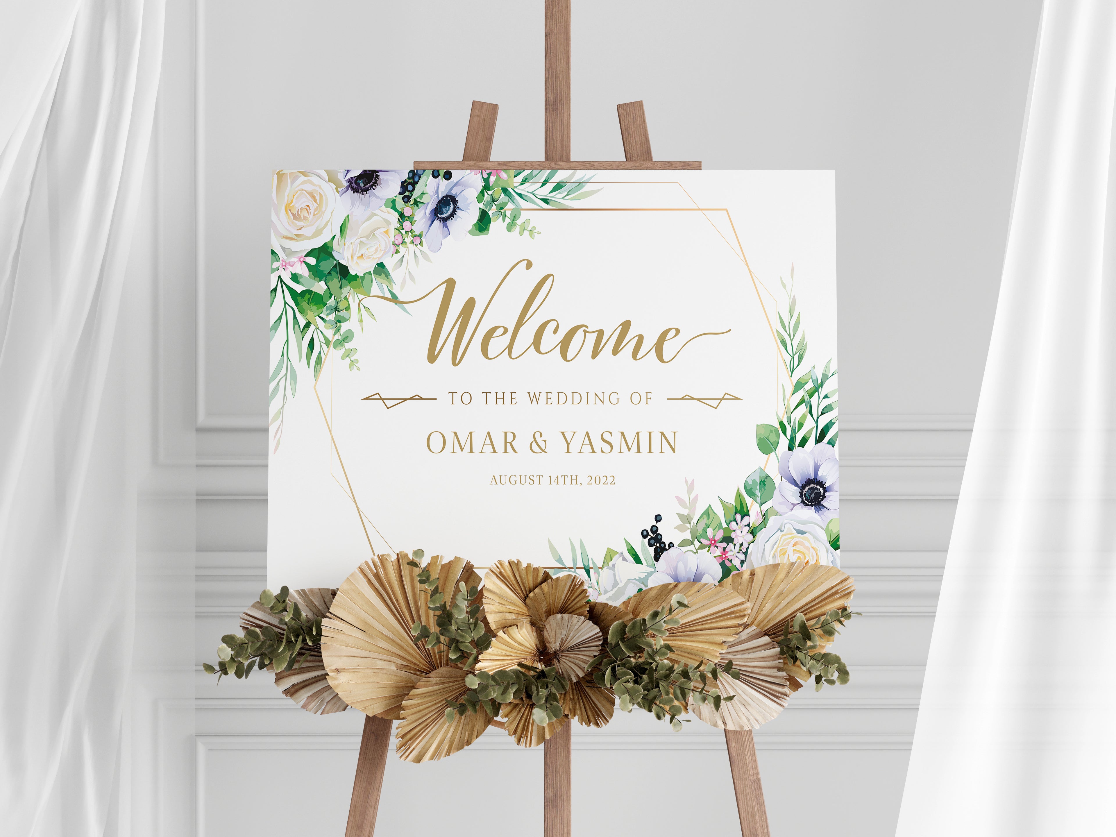 Welcome to the Wedding of - Personalised Foam Board Sign - Custom Wedding Decor, Elegant Wedding Entrance Sign