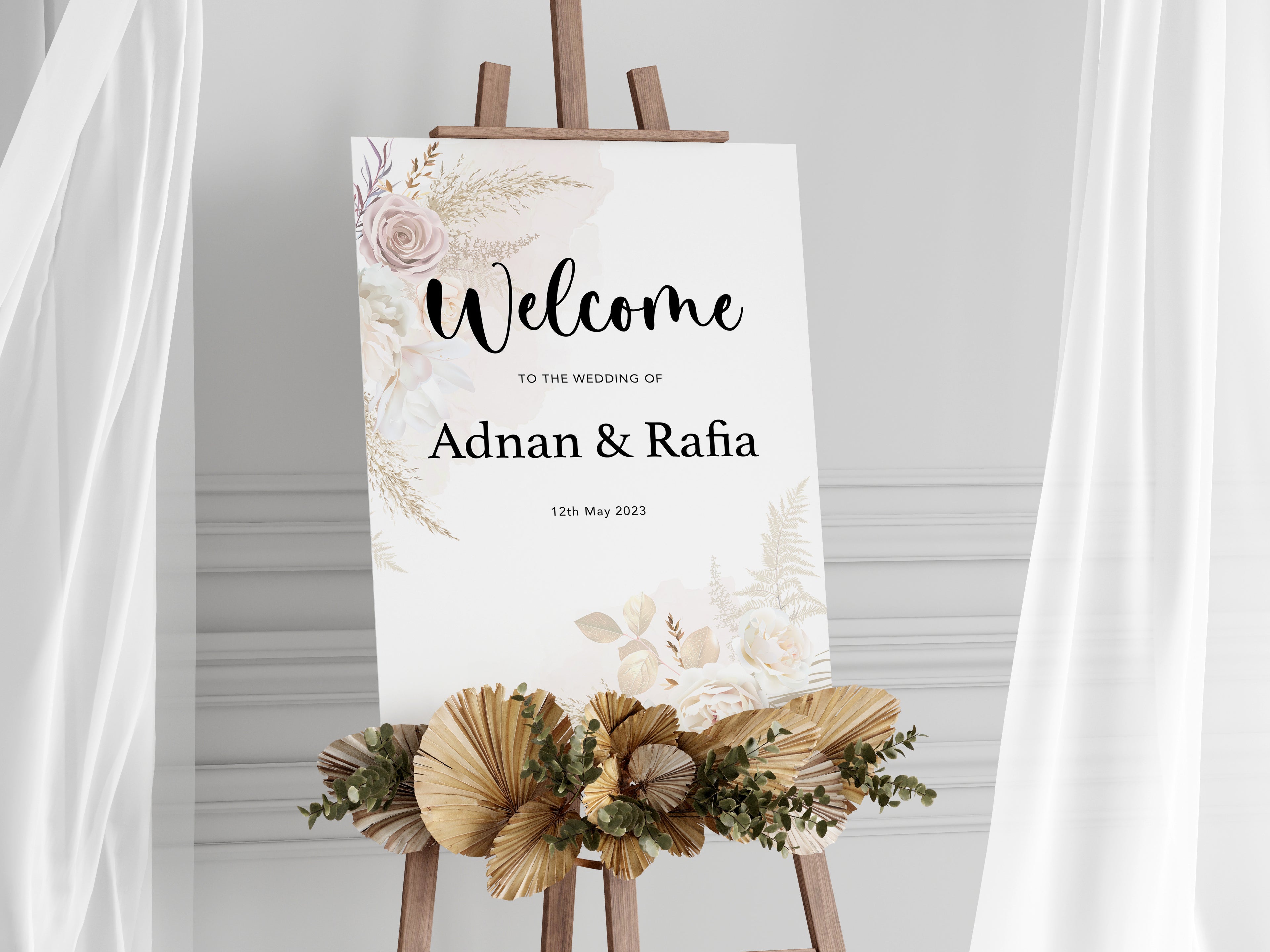 Modern Minimalist Welcome Wedding Sign: Personalized Foamboard (A1, A2, A3)