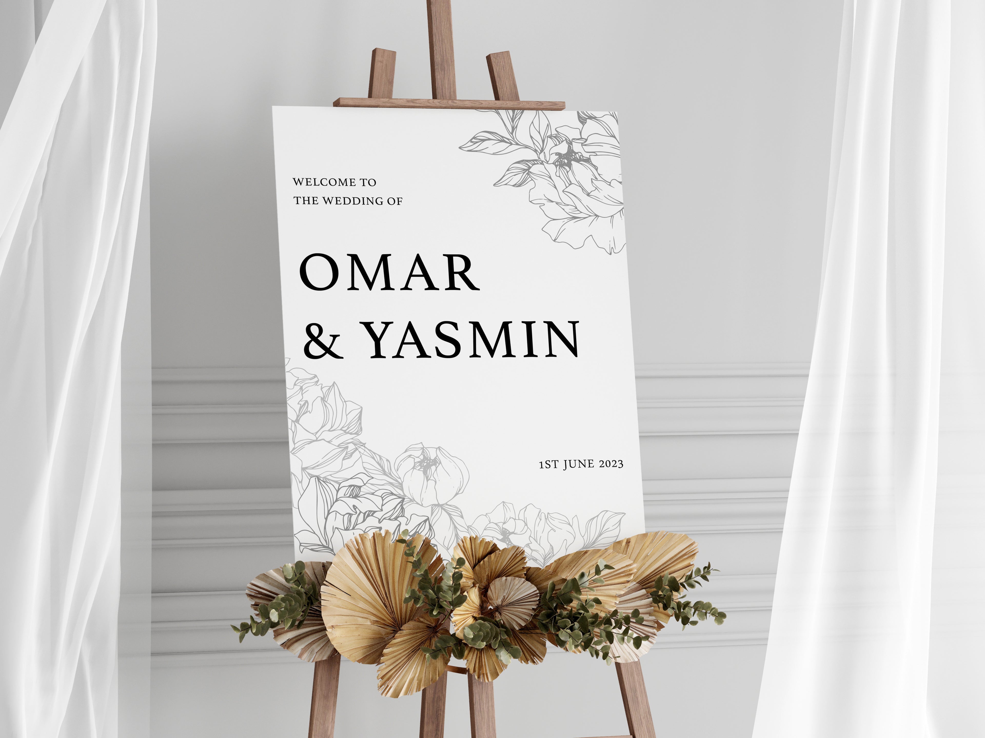 Minimalist Wedding Welcome Sign, Modern Wedding, A1,A2,A3, Foam Board, Poster