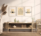 Islamic Wall Art 3x The Kaaba, Masjid Nabwi & Ayatul Kursi Arabic Calligraphy